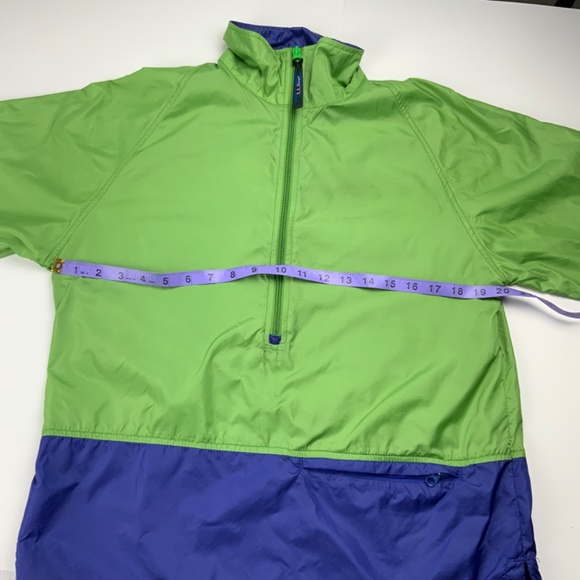 Vintage LL Bean Pullover Windbreaker Jacket Womens Size XL Lime Green & Purple - Picture 4 of 6